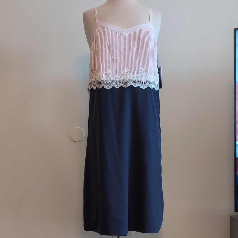 W by Worth Pink and Navy Dress